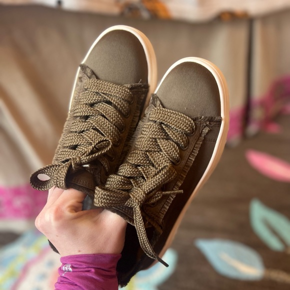 Mossimo Green Sneakers | Dark Green Satin Tennis Shoes | Fun Sneakers - Picture 2 of 9